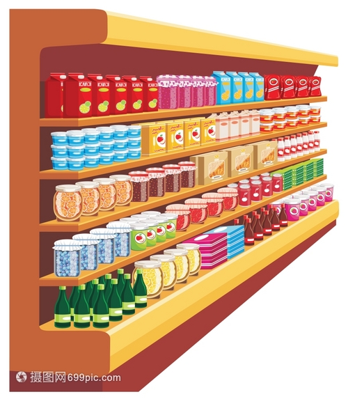 超市矢量与数字化食品销售的发展趋势